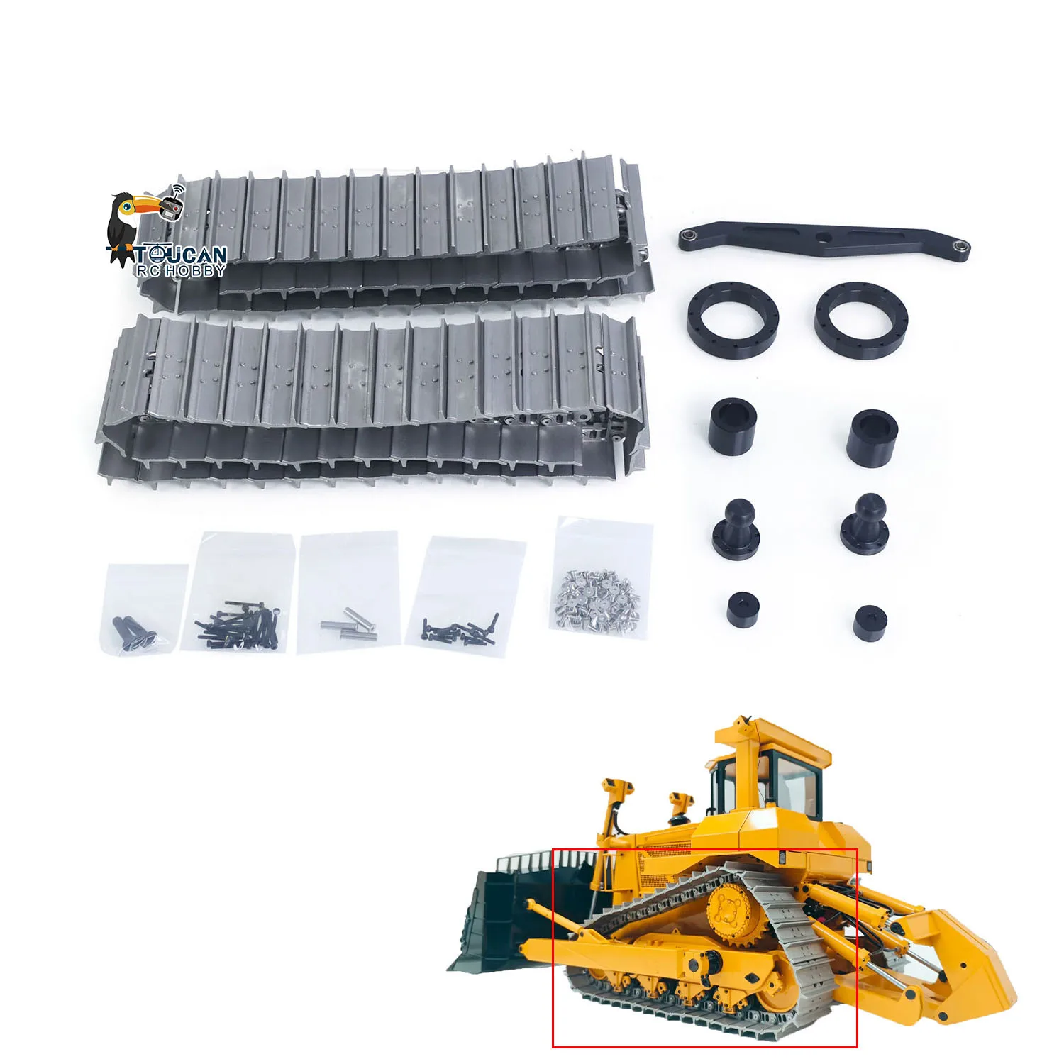 

New CNC Updated Spare Part Wide Metal Tracks for Toy JDM-98 RC Bulldozer Remote Control Dozer Trucks Vehicles Machine Car Model
