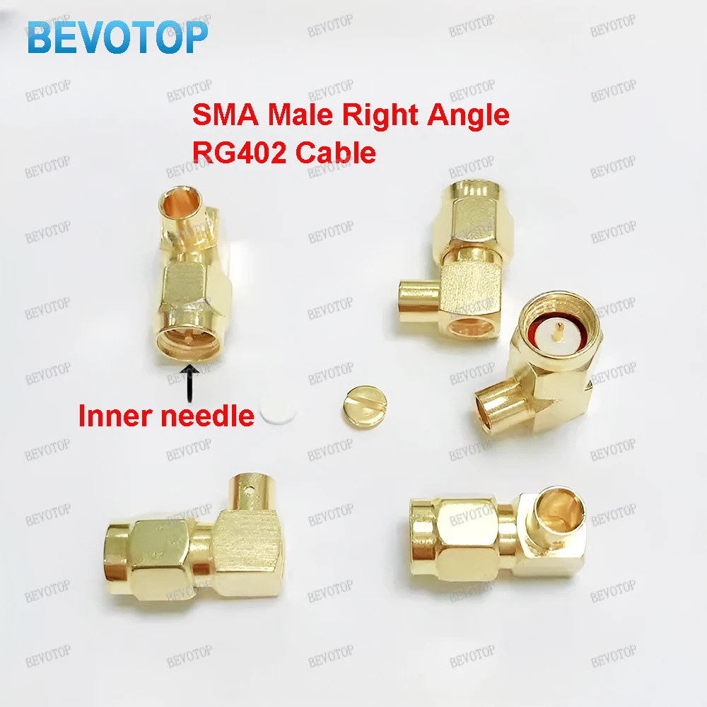 10Pcs RG402 Semi-Rigid Cable SMA Male Right Angle Connector SMA Male Plug Jack Soldered 1.41" Fast Delivery