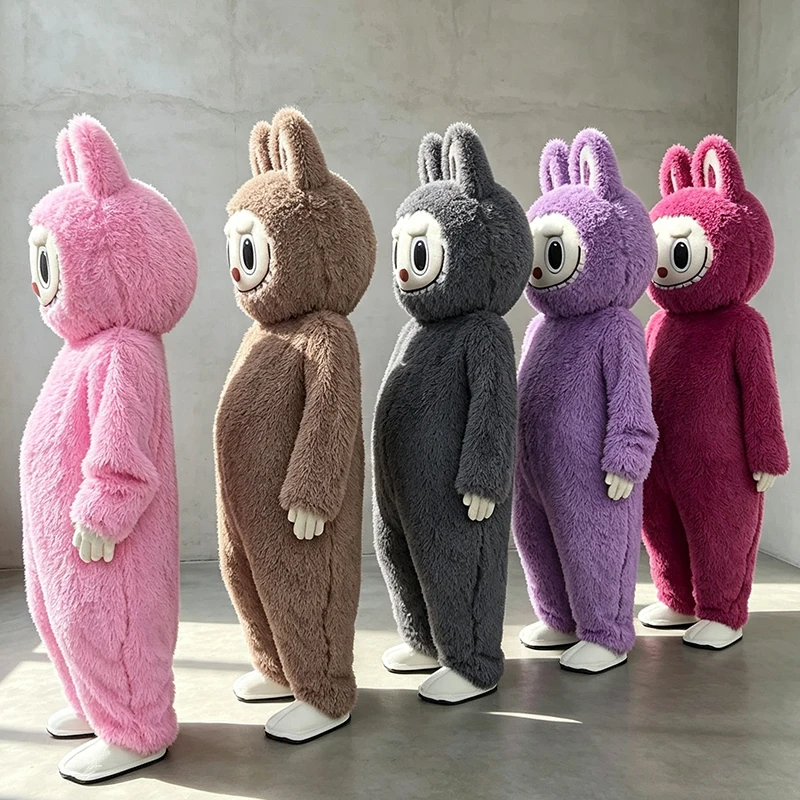 Neues Hasen-Monster-Elfen-Maskottchen-Kostüm Plüsch-Monster-Cosplay Hasen-Cartoon-Charaktere Kostüme Halloween Weihnachten Erwachsenen-Partykleid