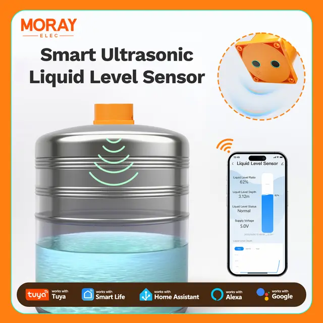 Moray ME201W Wireless Smart Ultrasonic Water Tank Controller Tuya