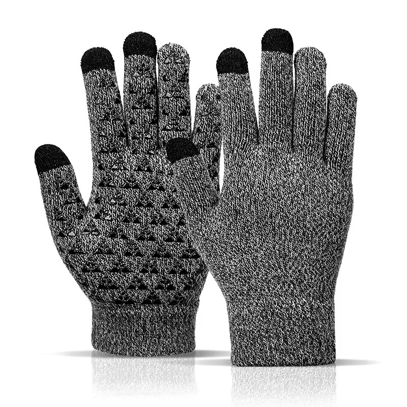 

Winter Knit Touchscreen Gloves Warm Gloves Elastic Anti-slip Velvet Elasticity Gloves for Men Women Running Driving Hiking