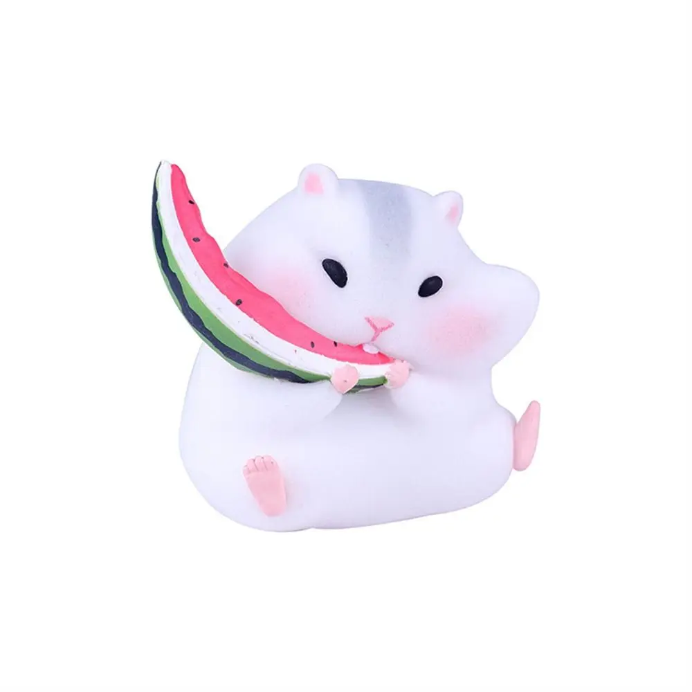 Foodie Series Hamster Clarke Figures Model Toys Flocking Mouse Gourmet Hamster Figures Cute Small Animals