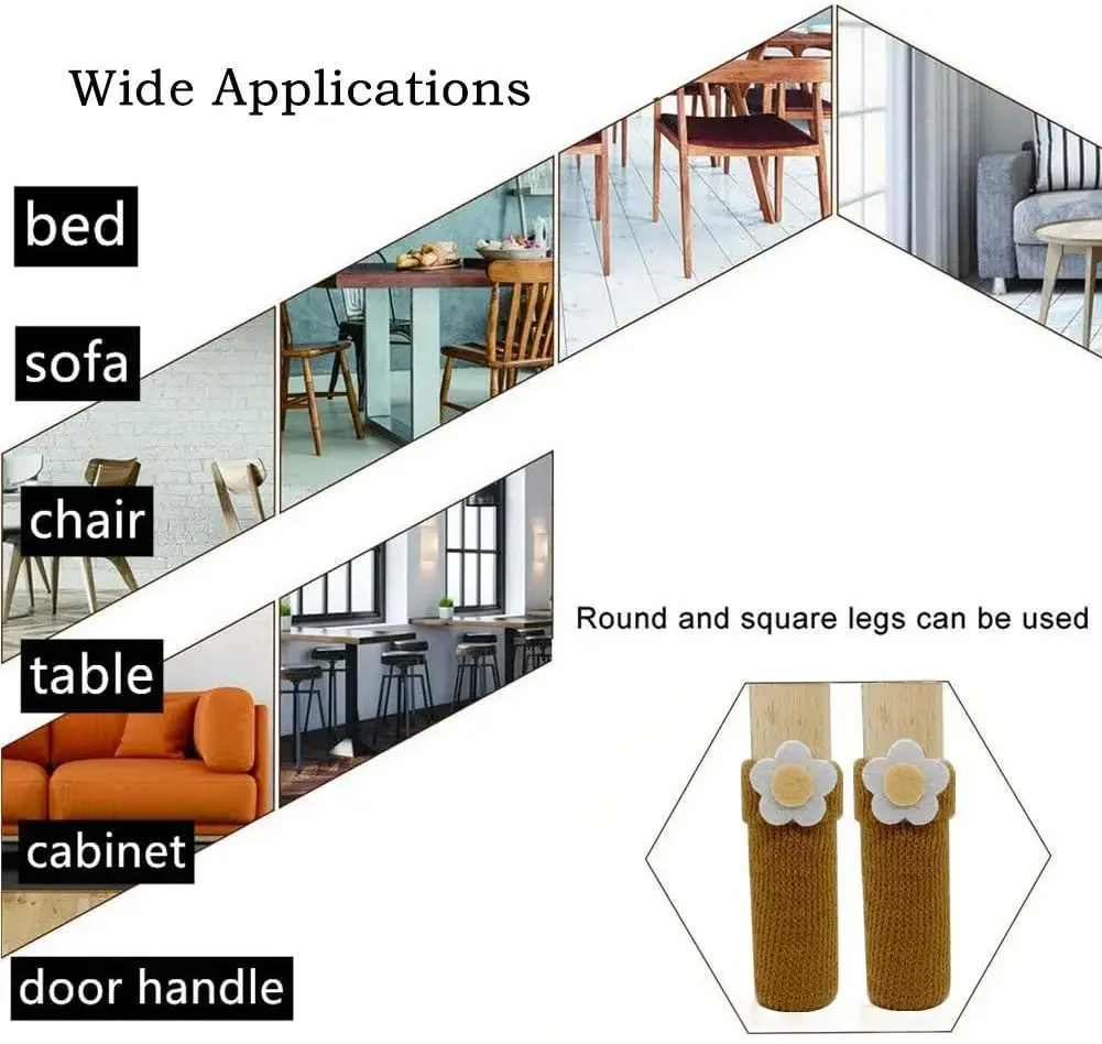 滑り止めの伸縮性ニットソックス,家具カバー,脚,テーブル脚,床用ブーツ,24ユニット
