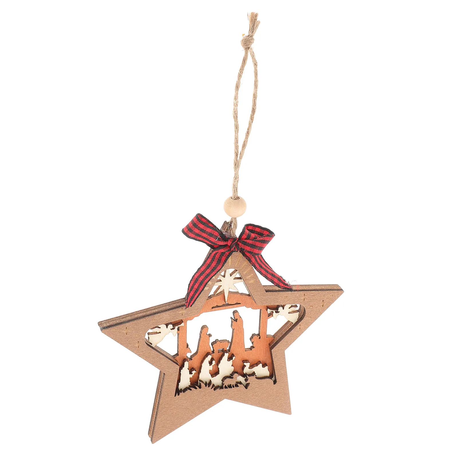 

Christmas Wooden Hanging Ornament Nativity Scene Jesus Birth Unique Charm Xmas Tree Decoration Quality