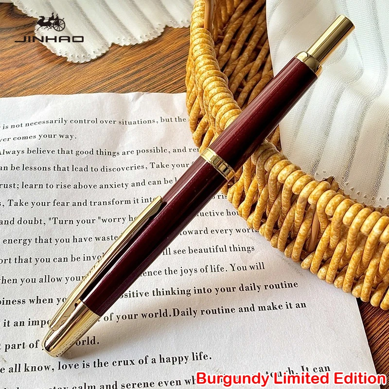 Burgundy Edycja Limitowana!!! Pióro wieczne JINHAO 20 z mechanizmem wciskowym, konwerter do tuszu, artykuły papiernicze, przybory szkolne PK 10 A1 — zdjęcie produktu 3