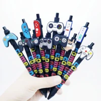 Bolígrafo con tema de mango de consola de juegos de 6/12/24 piezas, adecuado para oficina, estudio, escritura escolar, bolígrafo neutral.