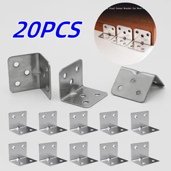 10/20PCS 90 Degree Corner Brackets Stainless Steel Furniture Cabinet Brace Partition Fastener Home Hardware Connector Tools