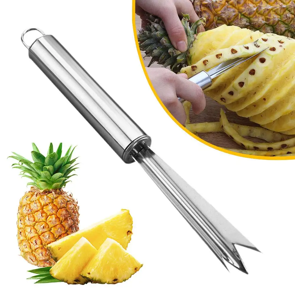 Stainless Steel Pineapple Knife Non-slip Pineapple Kitchen Cleaning Tools Easy Pineapple Peeler Shovel Fruit Tools M7W0