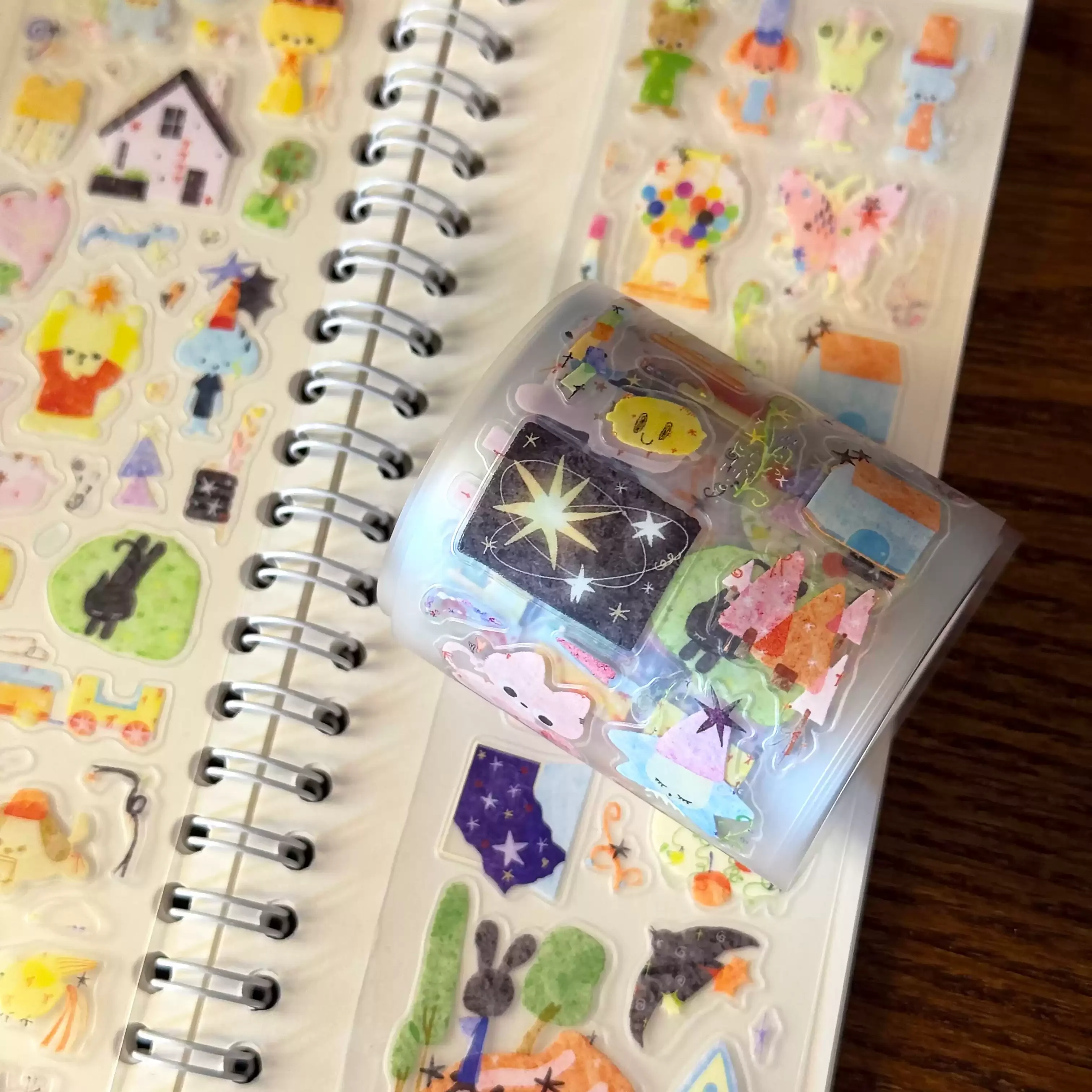 Kawaii Animal Fantasy Playful Fairy Tale Watercolor Die-cut Sticker for DIY Journal Scrapbooking Planners Gift Photo Card Supply