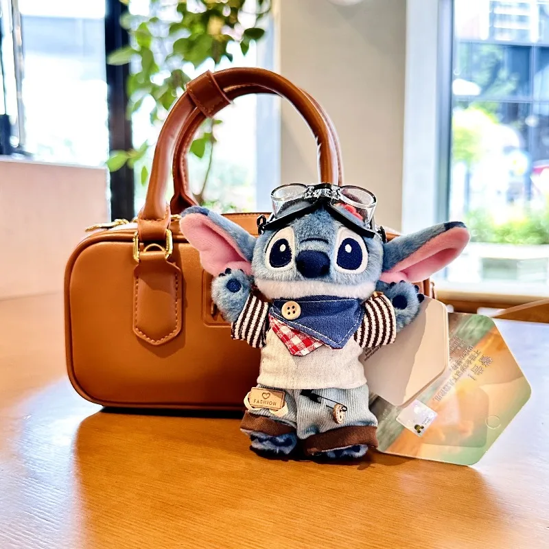 2025년 신상 귀여운 스티치 플러시 인형 만화 백팩 펜던트 키체인 자동차 키 액세서리 어린이 창의적 축제 선물
