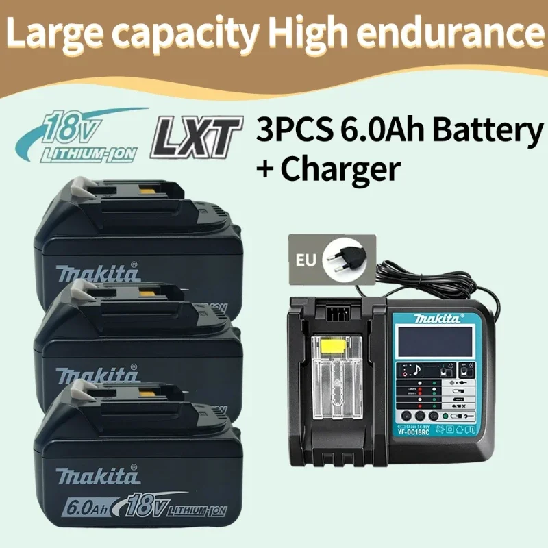 NUOVA Batteria Originale Makita BL1860B BL1850B BL1840 BL1830 e Caricabatterie per Avvitatore, Batterie di Ricambio 18V per Utensili Elettrici