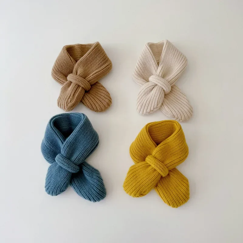 Korean Style Candy Color Baby Winter Scarf Autumn Winter Warm Scarves Toddler Boy GirlWool Knitted Scarves For Kids Warm Scarf