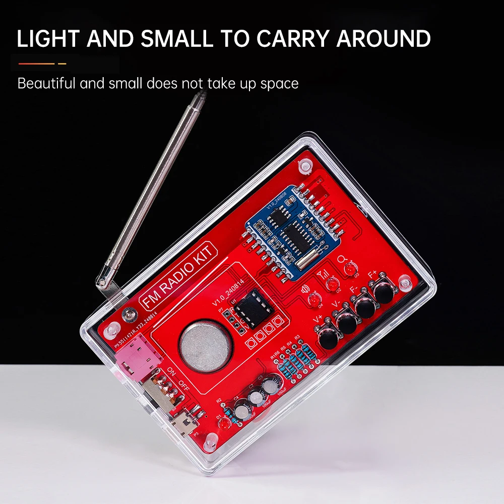 DIY FM Radio Electronic Kit 87-108MHZ Adjustable IC RDA5807 with LED Digital Display DIY Soldering Kit 3W Speaker Dual Power