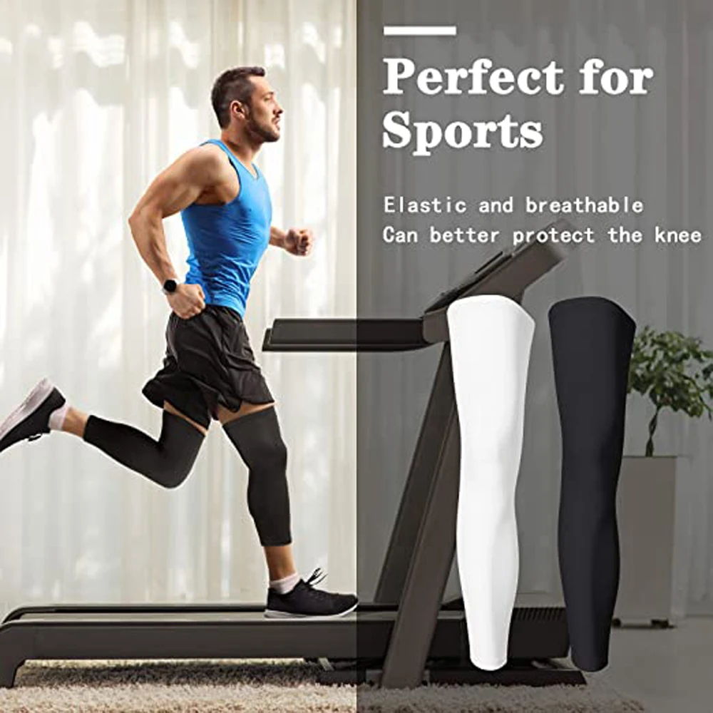 Compression Leg Sleeve Full Length Leg Sleeves Sports Cycling Leg Sleeves for Men Women, Knee, Thigh, Calf, Running, Basketball