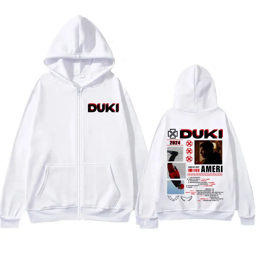 

Рэпер Duki Music Album Tour 2024, толстовки на молнии, мужская одежда, толстовки на молнии в стиле ретро, модная повседневная куртка с капюшоном унисекс