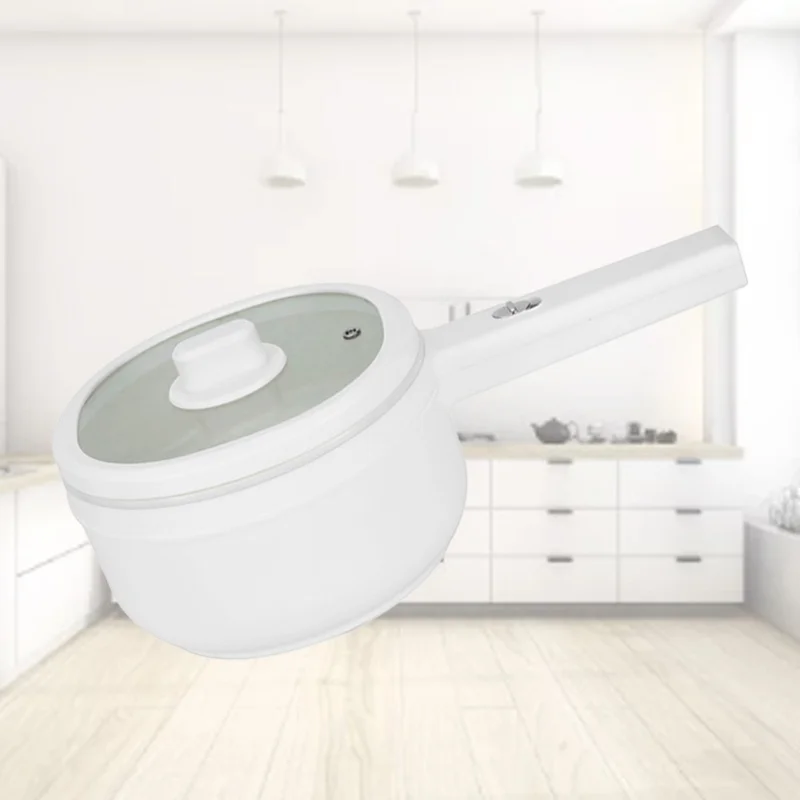 Multifunctional Electric Hot Pot Transparent Lid Smart Mini Cooker White For Dormitory Kitchen Use view 4