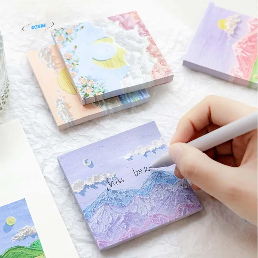 

List School Office Supplies Self-Stick Note Daily To Do Memo Pad Memo Note landscape Oil Painting Sticky Note Sticky Note Paper