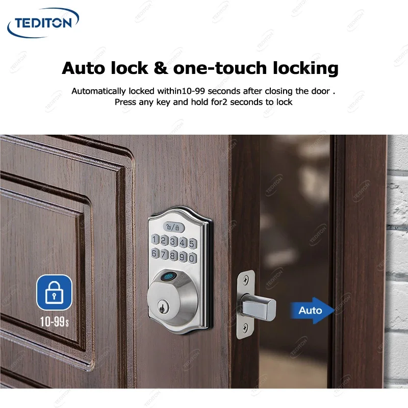 Tediton Simple Keyless Entry Automatisches Schloss Intelligentes Riegelschloss für das Heimbüro