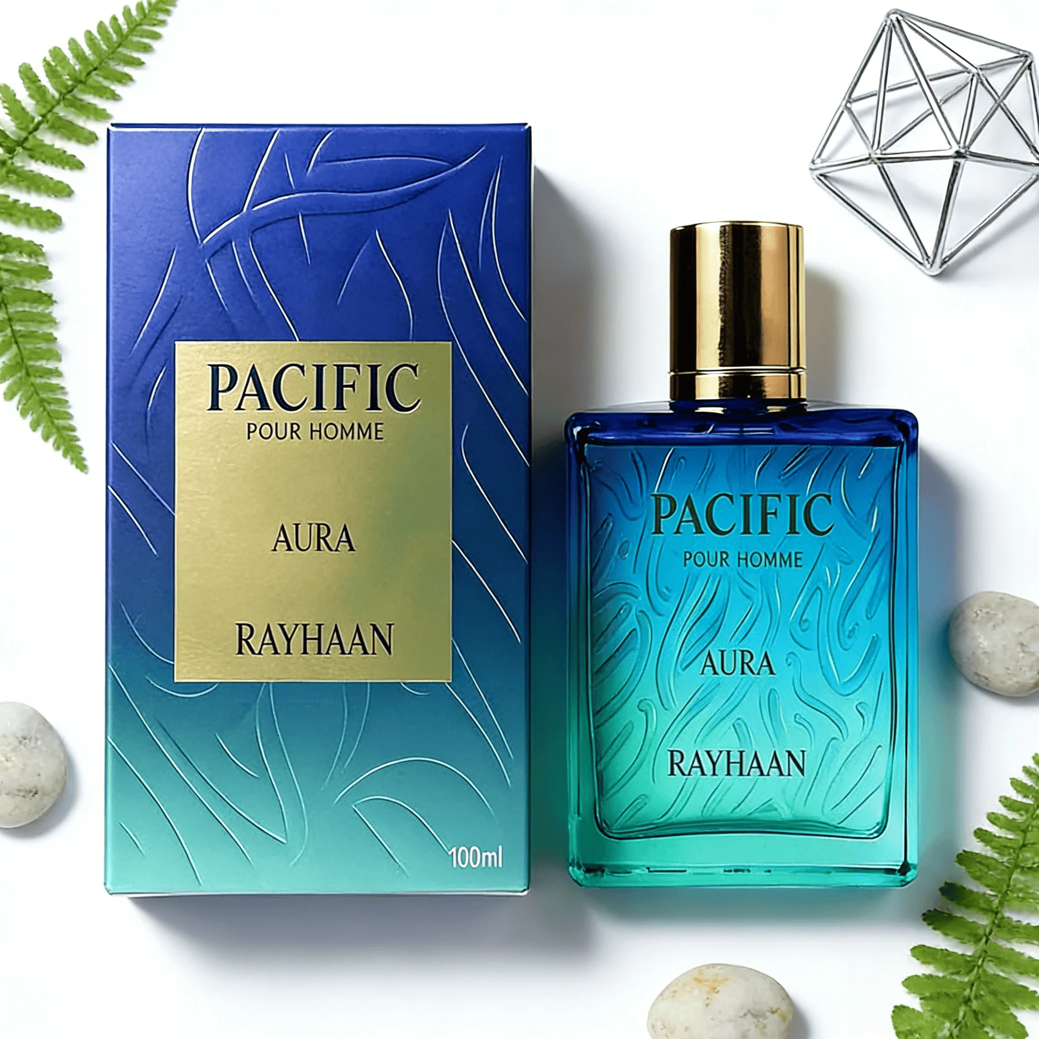 Rayhaan Pacific Aura Men's Cologne | Budget-Friendly Citrus Aquatic Scent, Perfect for Casual Use