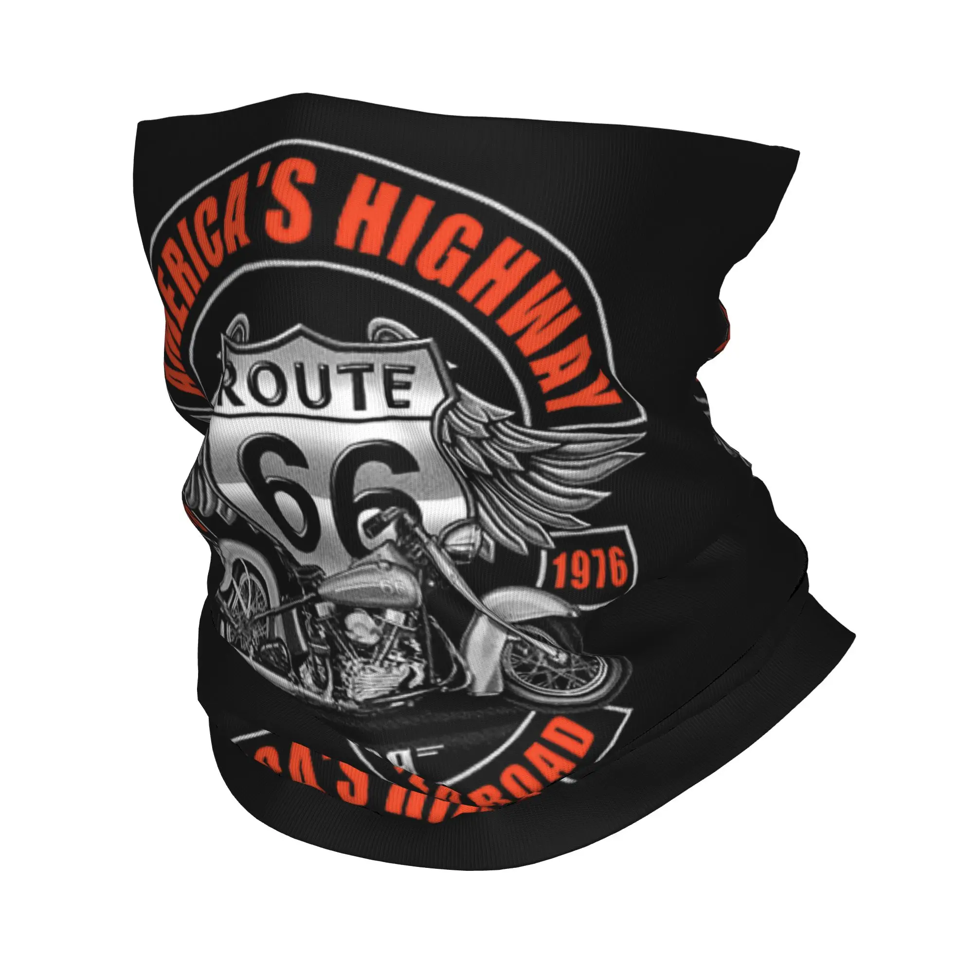 Custom Americas Highway Route 66 Winter Headband Neck Warmer Men Women Ski Running Tube Scarf  Face Bandana Gaiter