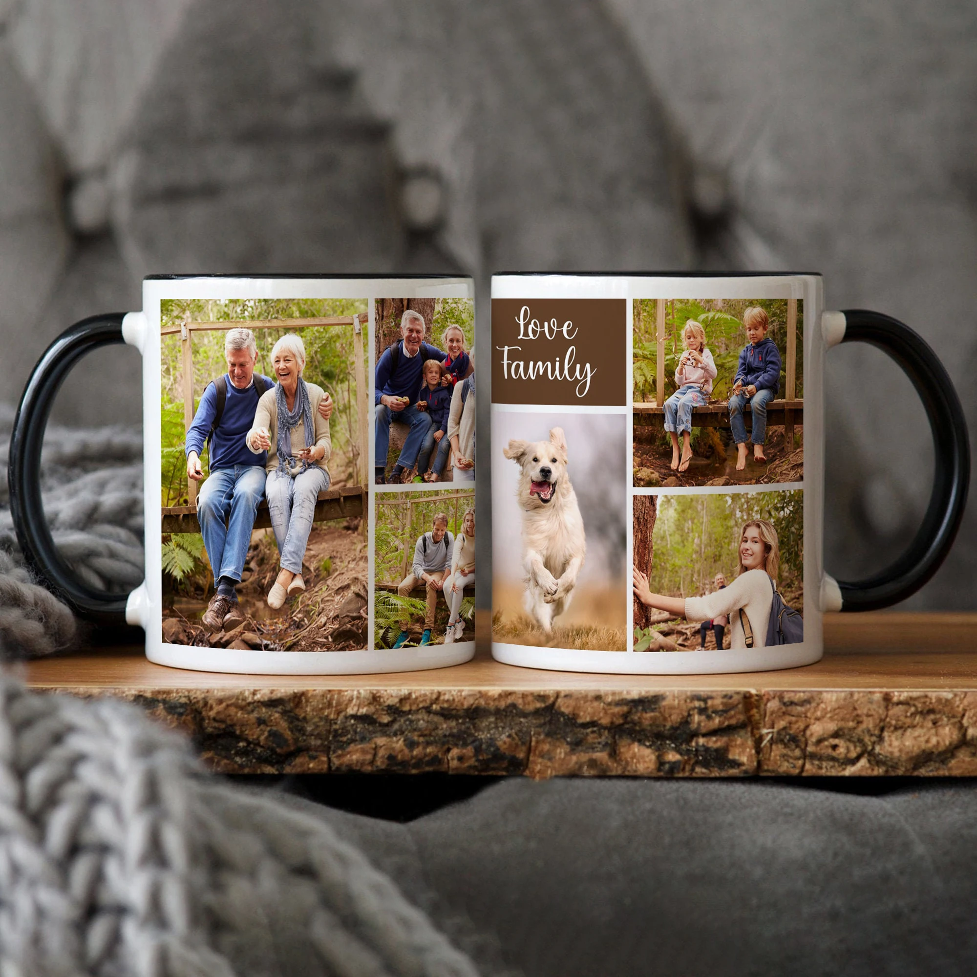 قطعة واحدة من فنجان القهوة المخصص، تصميم مجمع الصور، صور/نص قابلة للتخصيص، مثالية للعائلة، وأعياد الميلاد، وهدية الزفاف الذكرى السنوية #4