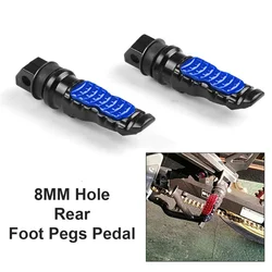 8MM Hole 2pcs Motorcycle Rear Passenger Foot Pegs Pedals Footrest Scooter Foot-Peg Motorbike Pedal Modification Aluminum