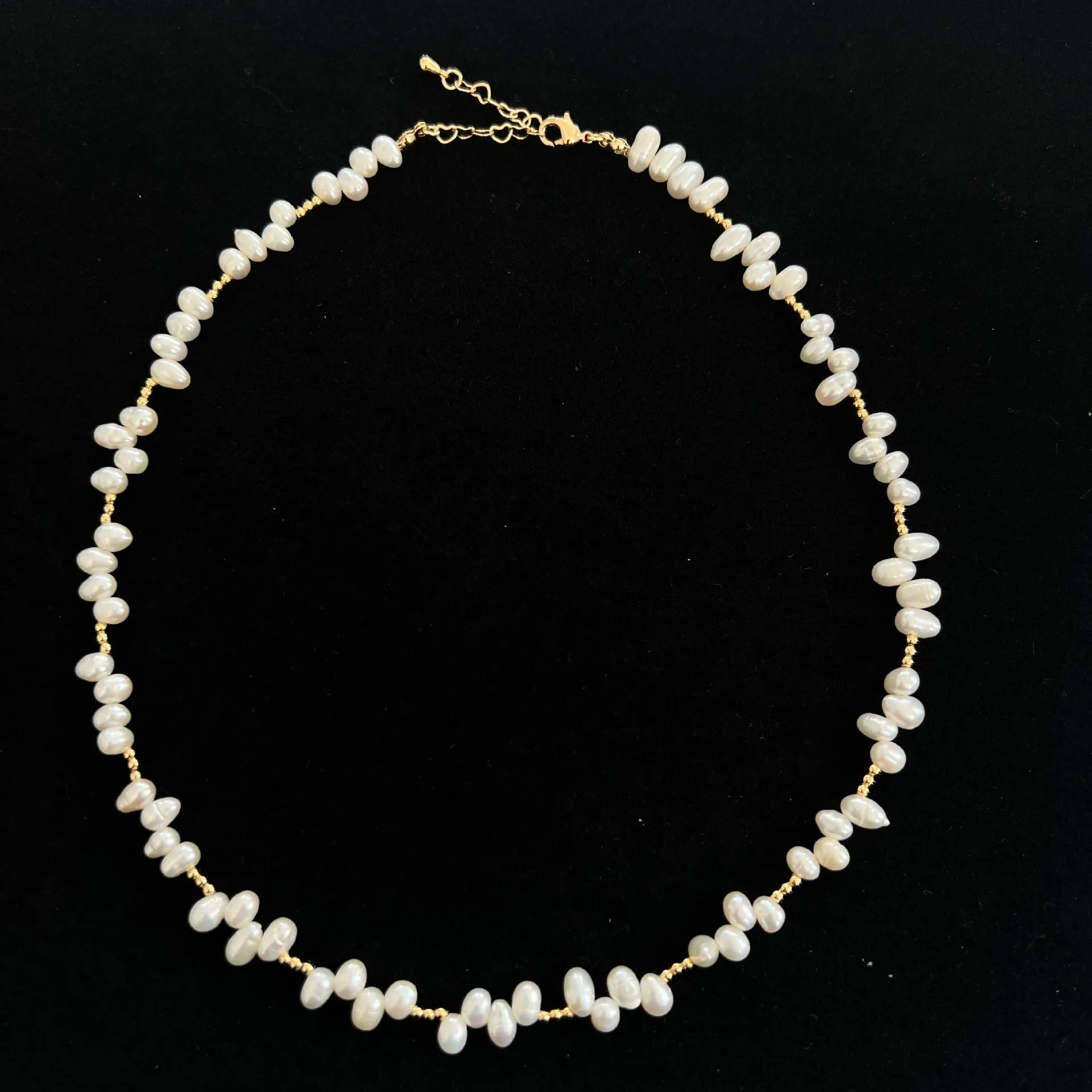 100% Natural Freshwater Pearl Trendy Irregular Arrangement 14K Gold Filled Female Chain Necklace Jewelry Gifts No Fade 2027 New