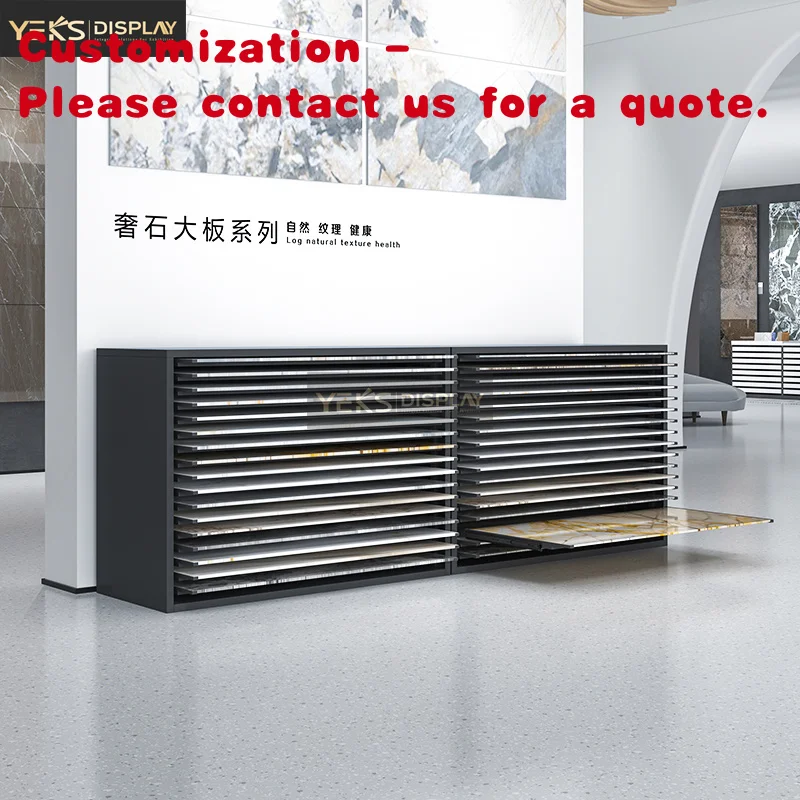 

custom.Yeks Factory Metal Drawer Combination Custom Stone Tile Display Stands Racks Ultra-thin Drawer Display Cabin
