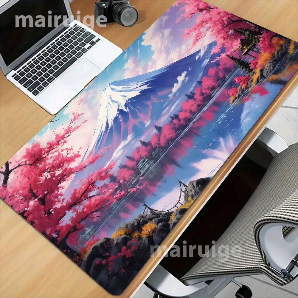 

Крепление Fuji Scenery Коврик для мыши Большой компьютерный офисный игровой настольный коврик XXL Длинные настольные коврики Резиновые нескользящие коврики для клавиатуры с прошитыми краями