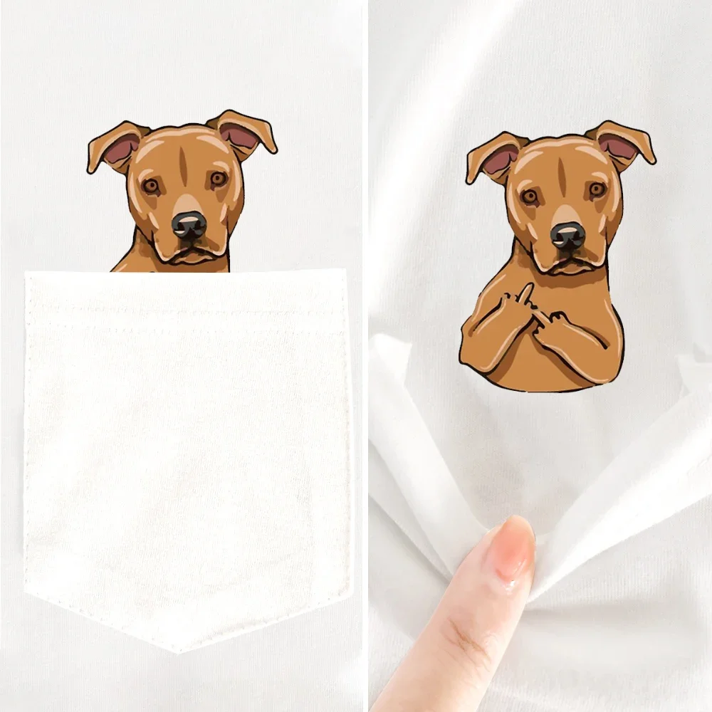 CLOOCL Schnauzer Mens T-Shirt Fashion Pitbull Yorkshire Dog with Middle Finger Casual White Tshirt Tops Dropshipping