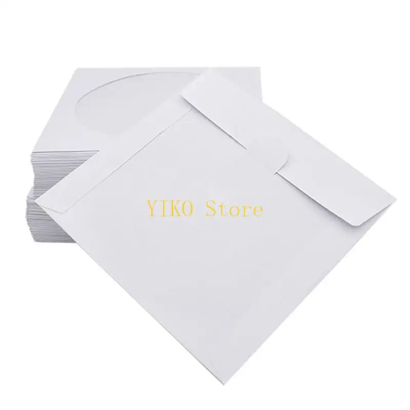 K32C Anti-static Container 8/12cm Disc Protective Paper Bags for Blu-ray 100Pcs Universal Disc Protector