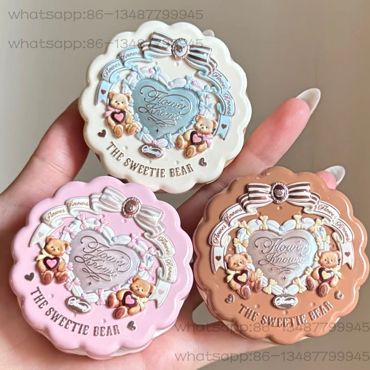 

Новейшие цветочные румяна с милым медведем из шелкового атласа, 2026, рельефные румяна