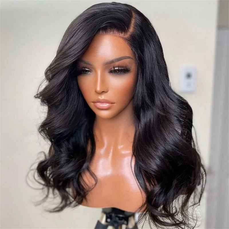 13x4 HD Transparent Lace Frontal Wig 30 Inch Malaysian Human Hair 180% Density Pre-Plucked Natural Hairline HD Lace Wig