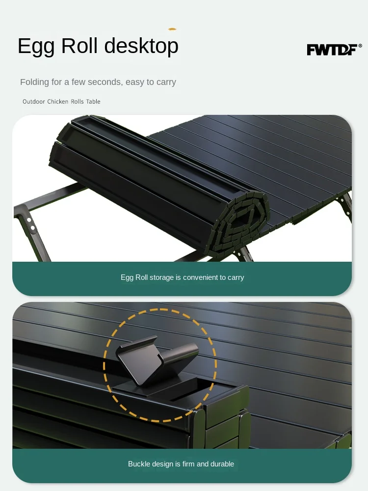 Camping tables and chairs outdoor balcony folding table portable omelet table picnic picnic equipment stall eating small table.