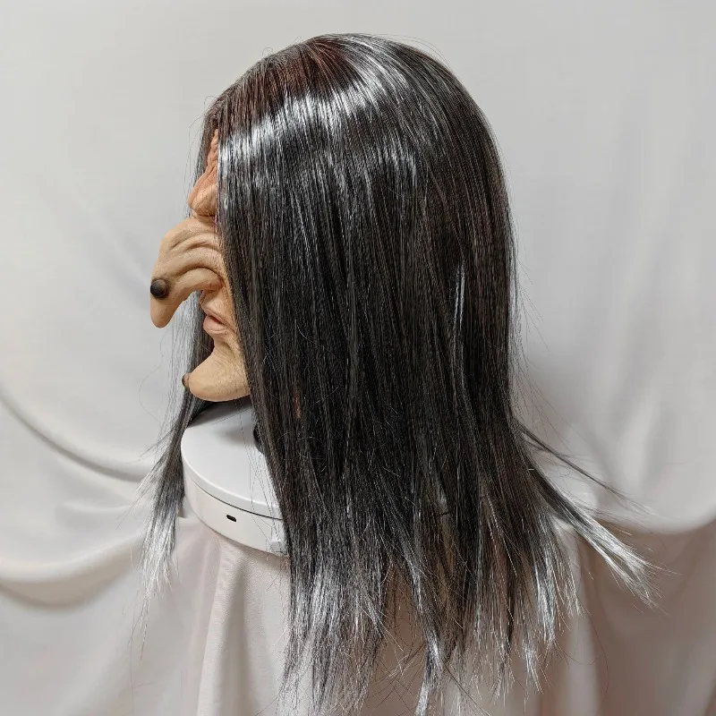 Masque de sorcière couleur chair pour fête d'halloween, 1 pièce, jeu de rôle Cosplay, sweat à capuche, masque pour vieille femme, casque