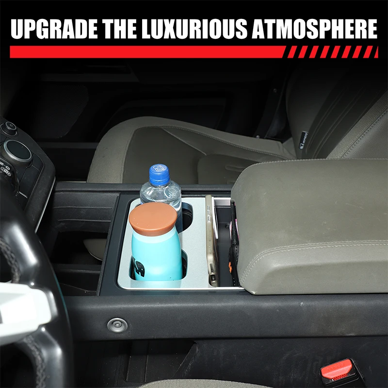 

For Land Rover Defender 90 110 130 2020-2021 Aluminum alloy Car Center Control Panel Water Cup Holder Upgraded Version Increases