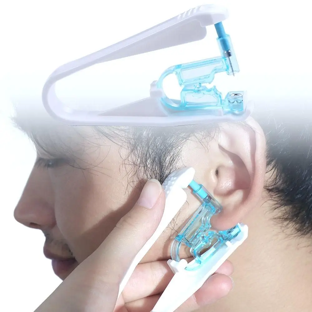 Wear Earring Transparent Blue Crystal Ear Stud Nose Ear Piercing Tool Ear Nail Tool Earring Piercer Machine Wearing Ear Device