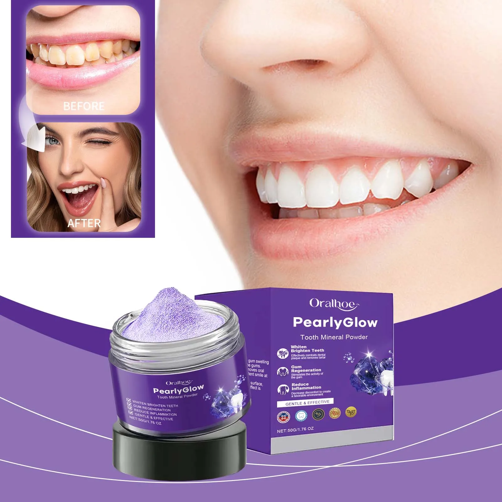 

Mint Hyaluronic Acid Toothpaste Powder Deep Cleaning Bright Teeth Stubbon Yellow Stain Fresh Breath Oral Hygiene Care Toothpaste