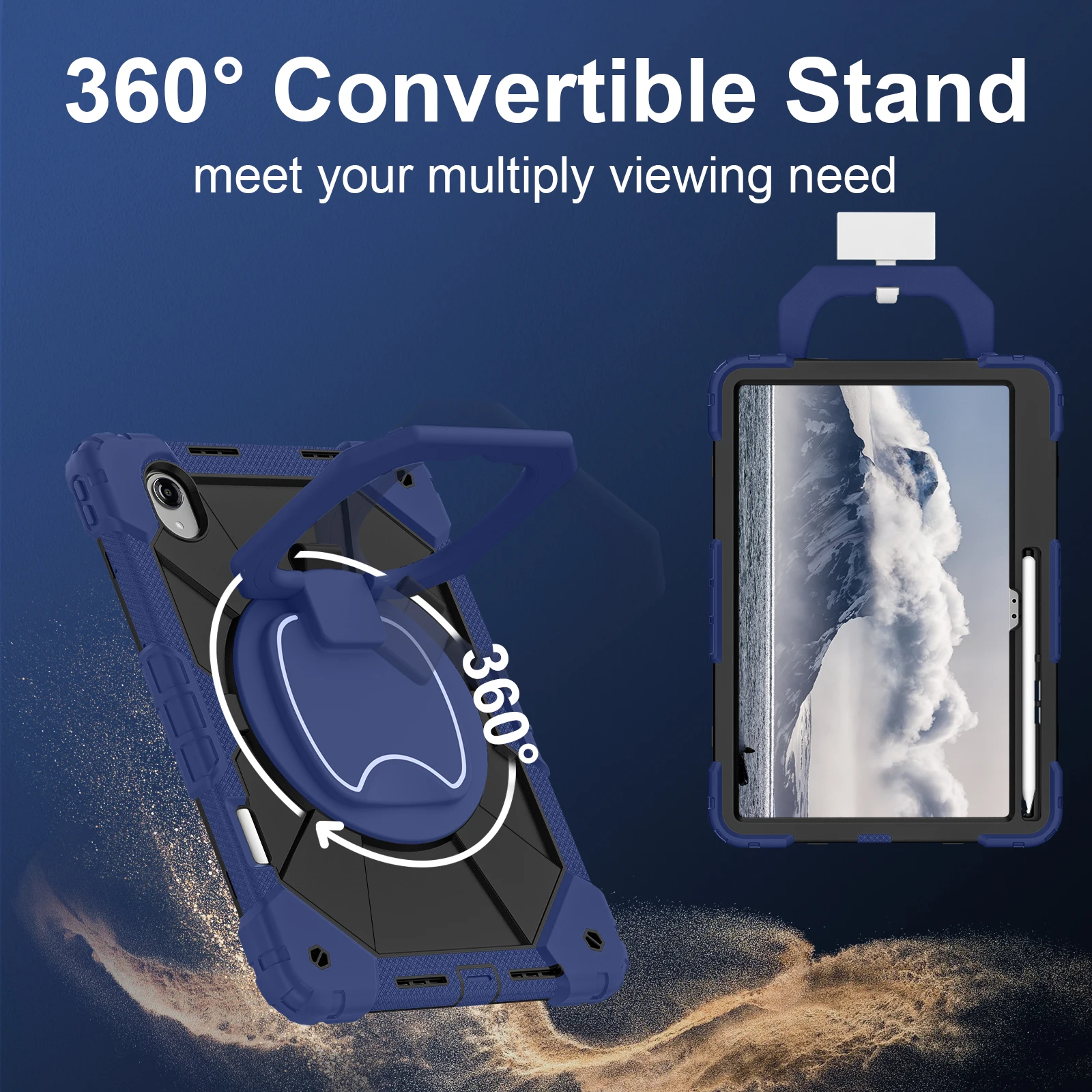 For Lenovo Idea Tab Pro Gen 2 TB390 Xiaoxin Pro 13 GT Rotation Bracelet Stand Case Pencil Slot Heavy Duty Shockproof Cover