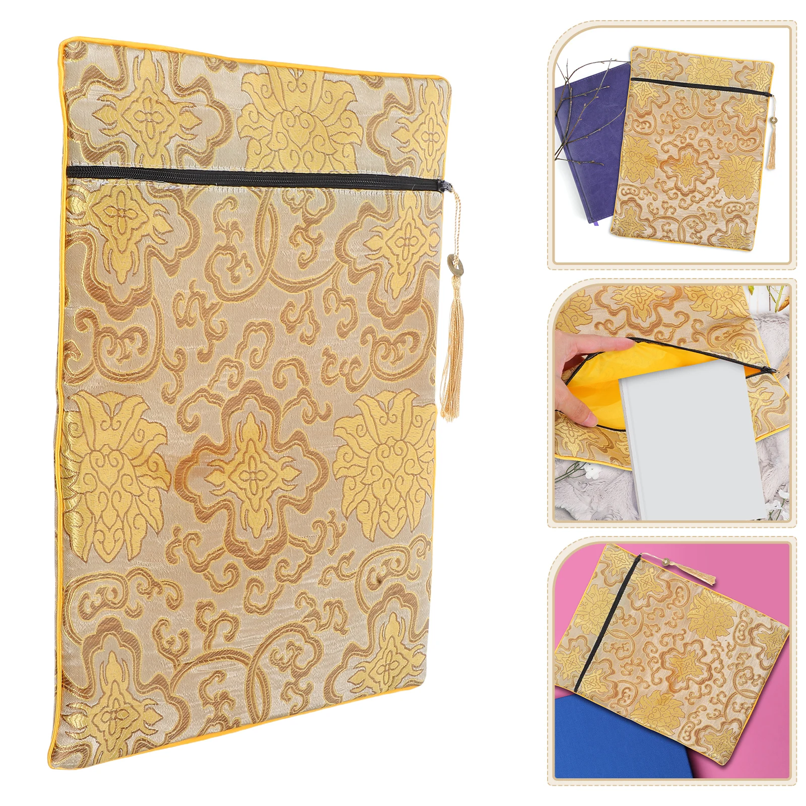 Book Bag Scripture Storage Chinese Style Secure Closure Soft Cloth Material Classic Design Gifts Packaging Notebook Cover