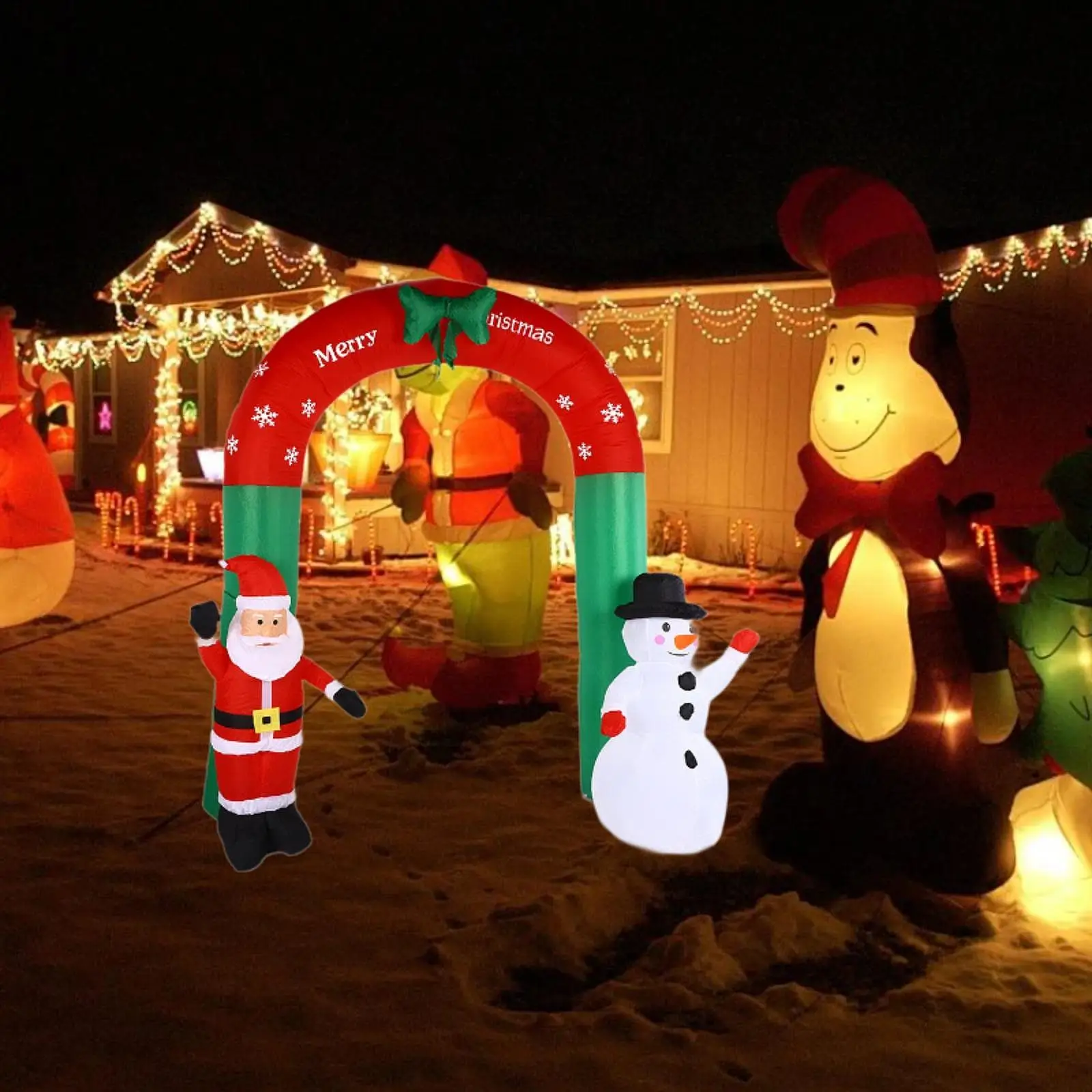 Christmas Inflatables Archway 2.5 M Outdoor Decoration Inflatable Christmas Arch for Indoor Garden Holiday Outdoor Coffee Shop