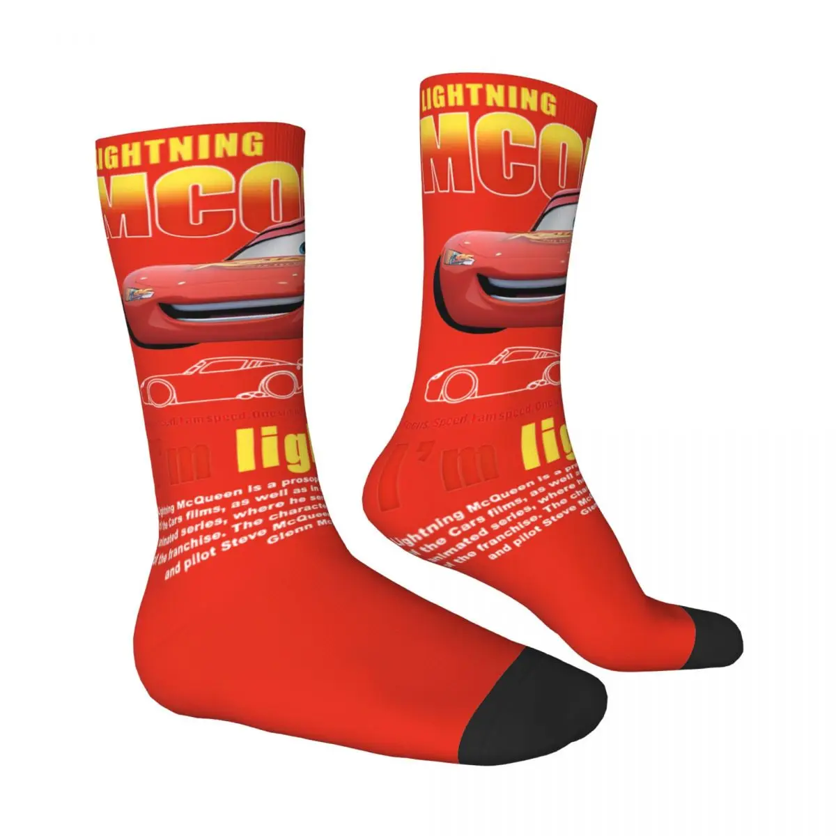 Men Socks Cars Lightning Mcqueen Stockings Spring Vintage Breathable Socks Graphic Running Anti Slip Socks