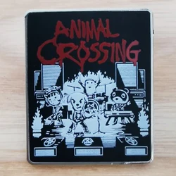Animal crossing Rocking with my band enamel pin funny game badge jewelry accessories