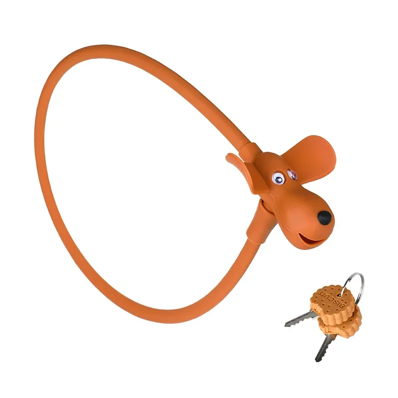 Portable Cute Dog Silicone Bicycle Lock - Keyed Anti-Theft Bike Lock Multi-Color Optional Outdoor Cycling Security Tool - view 6