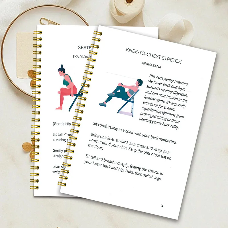 30 Day Chair Yoga Weight Loss Journal, Low-Impact Workout Guide with Meal Plan & Progress Tracker for Home Gym view 4