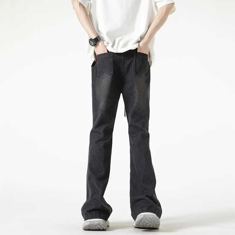 Four seasons of high street jeans American baggy straight-leg pants Hipster little cropped pants