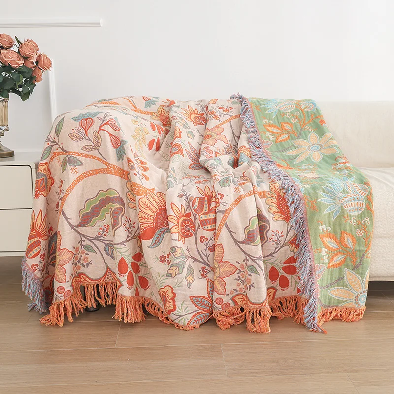 Sofa cushion universal in all seasons, seat cushion non-slip simple dust-proof backrest towel enlarged multi-functional blanket