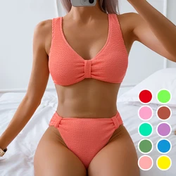 New Women's Fashion Candy Color Bikini Set Sexy Swimsuit