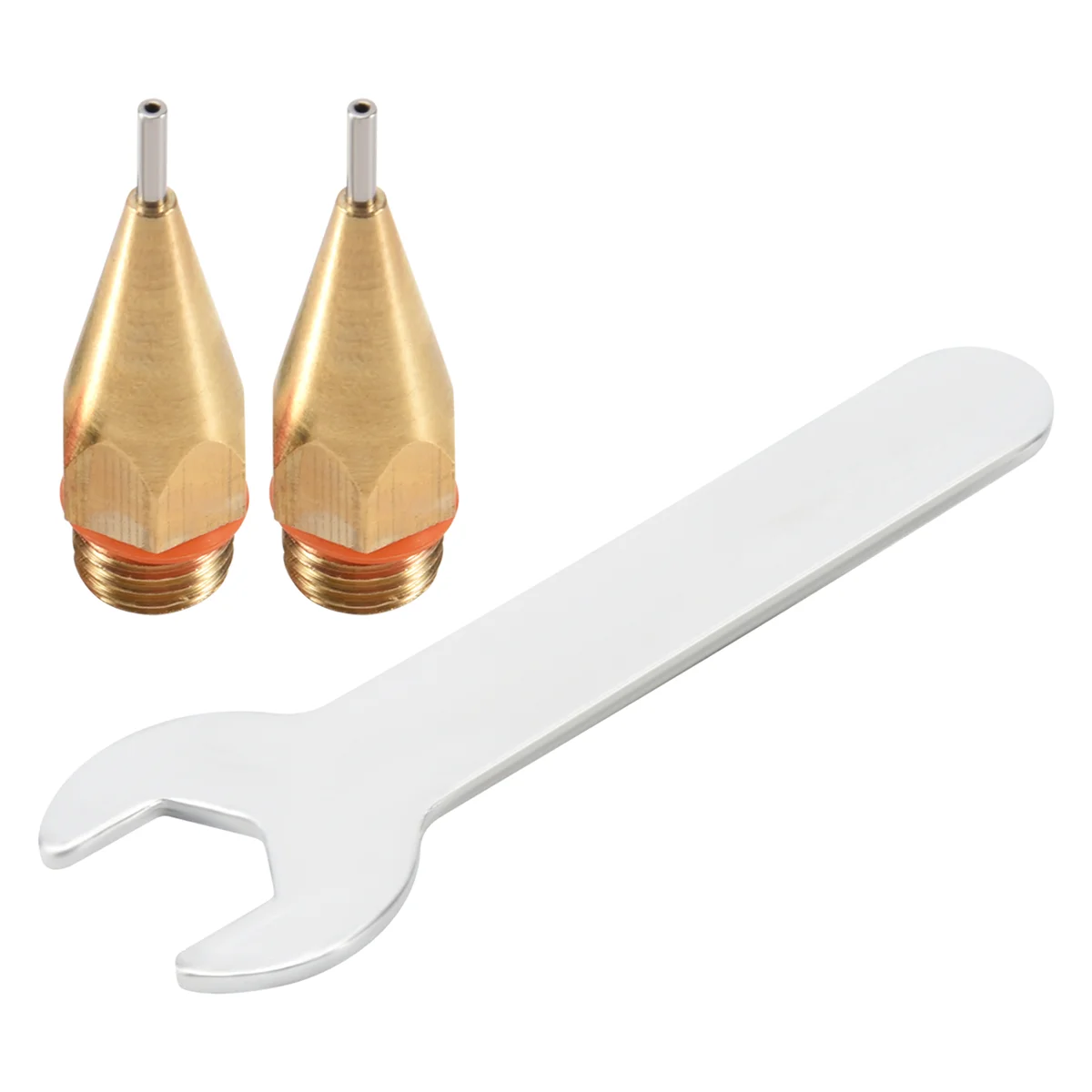 2Pcs 1Mm Aperture Diameter Hot Melt Glue Nozzle 1.0X40Mm Copper Nozzle With Nozzle Wrench Interchangeable Nozzle Parts