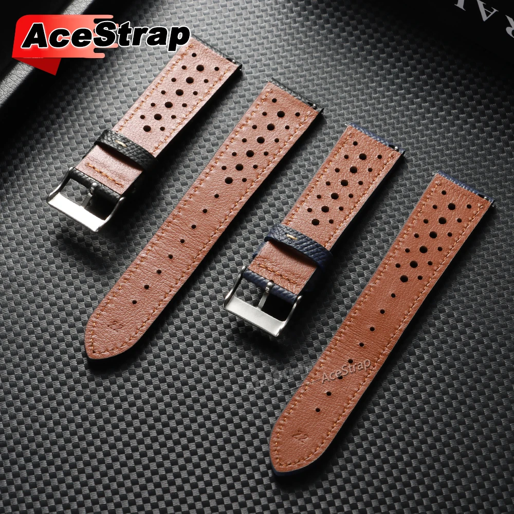 تنفس مثقب الجلود حزام ساعة اليد 18 مللي متر 20 مللي متر 22 مللي متر سوار للرجال النساء مقاوم للماء معصمه استبدال الإكسسوارات